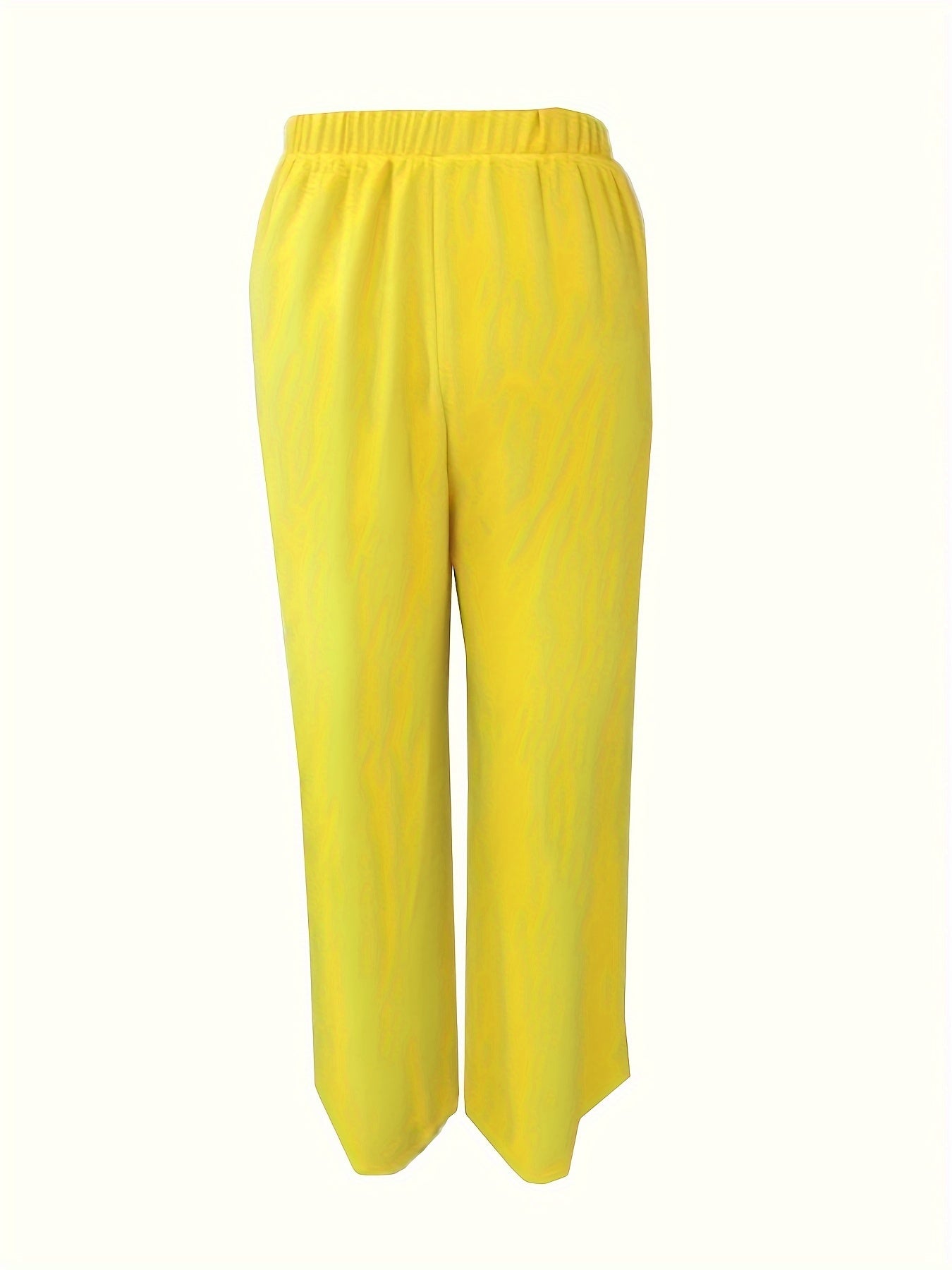 Women's Casual Polyester Two-Piece Pantsuit with Mandarin Collar and Solid Color Design - Woven Fabric, Full-Length Regular Top & Pants Set (1 Clothes 1 Pants), All-Season Suitable